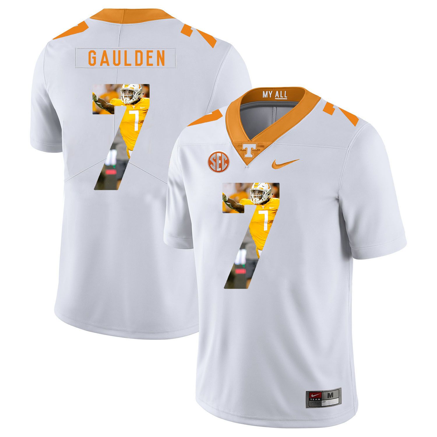 Men Tennessee Volunteers 7 Gaulden White Fashion Edition Customized NCAA Jerseys